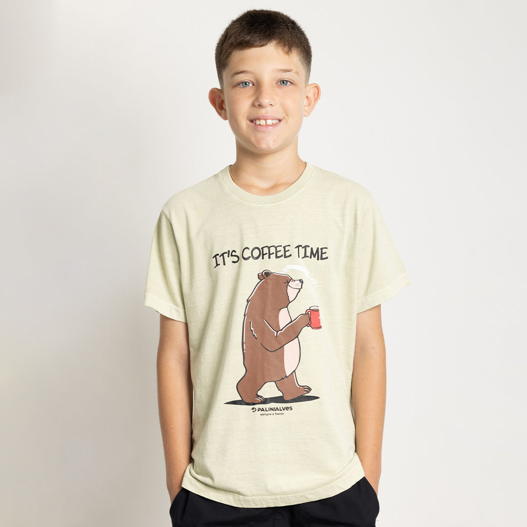 Camiseta Infantil Bege Urso