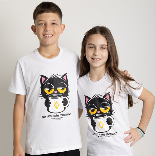 Camiseta Infantil Branco Só Um Café