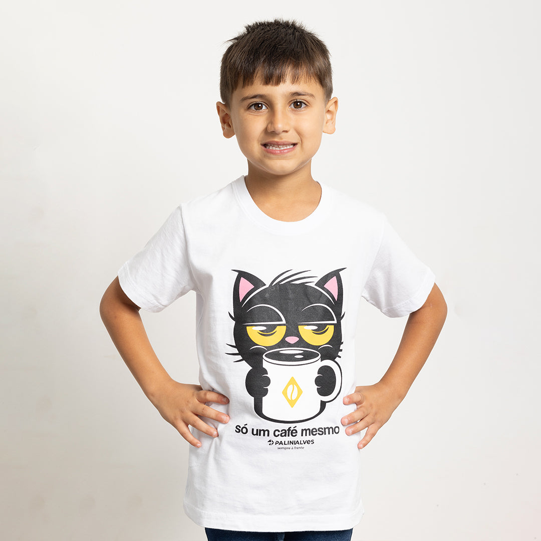 Camiseta Infantil Branco Só Um Café