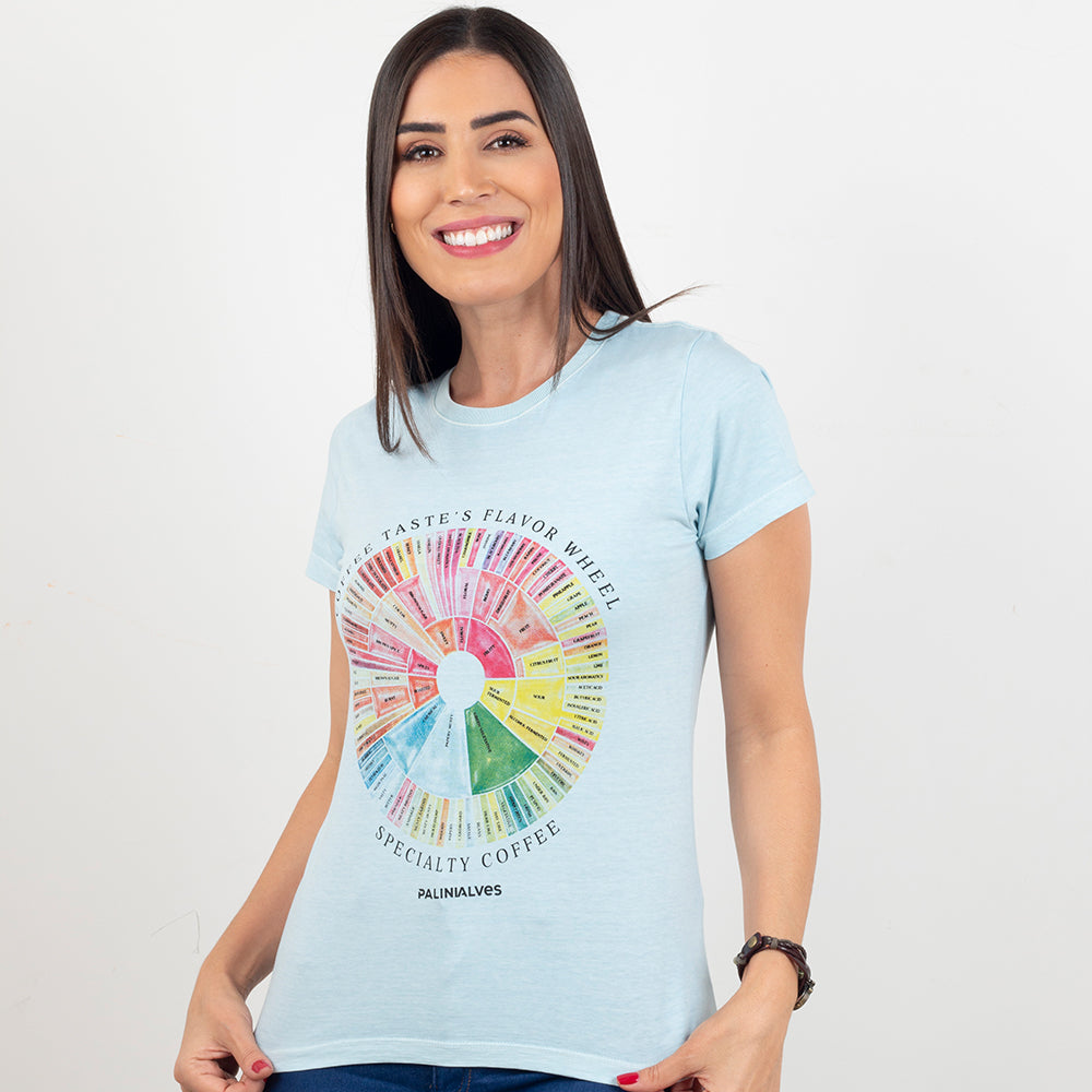 Camiseta Feminina Azul Claro Roda de Sabores