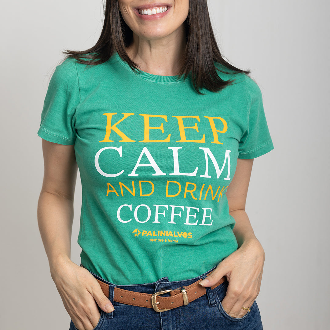Camiseta Feminina Verde Keep Calm