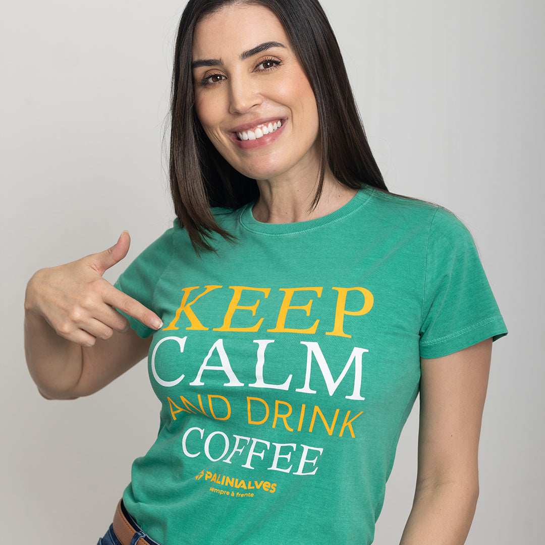 Camiseta Feminina Verde Keep Calm