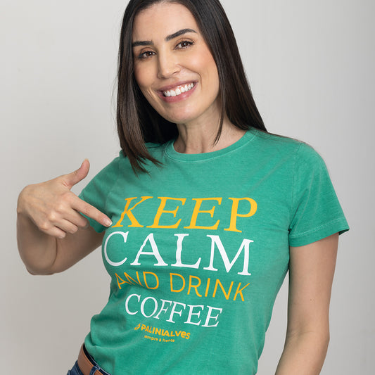 Camiseta Feminina Verde Keep Calm