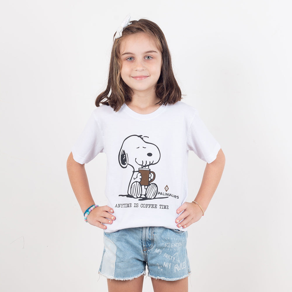 Camiseta Infantil Branca Coffee Time