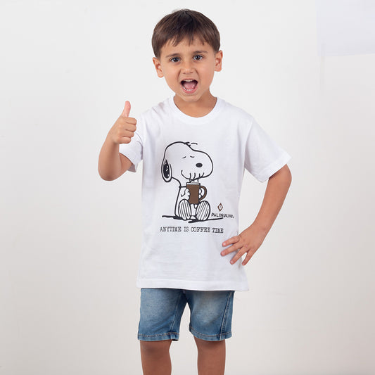Camiseta Infantil Branca Coffee Time