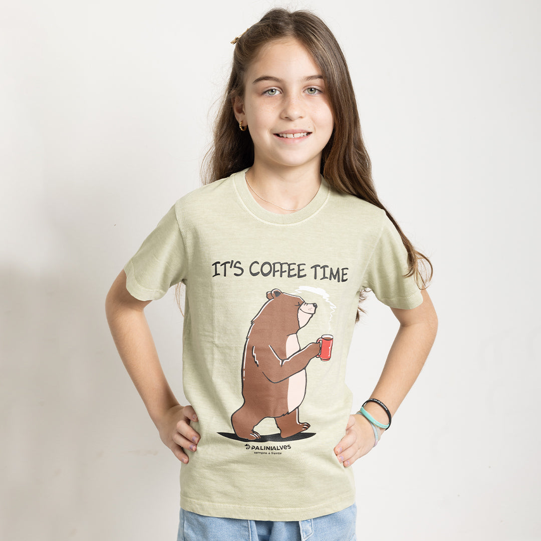 Camiseta Infantil Bege Urso