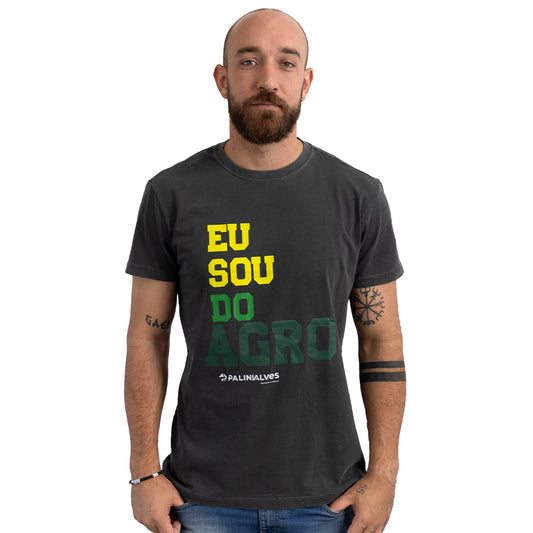Camiseta Masculina Chumbo Eu sou do Agro