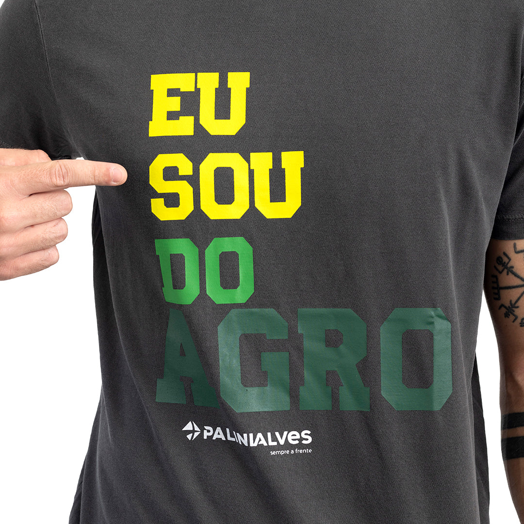 Camiseta Masculina Chumbo Eu sou do Agro