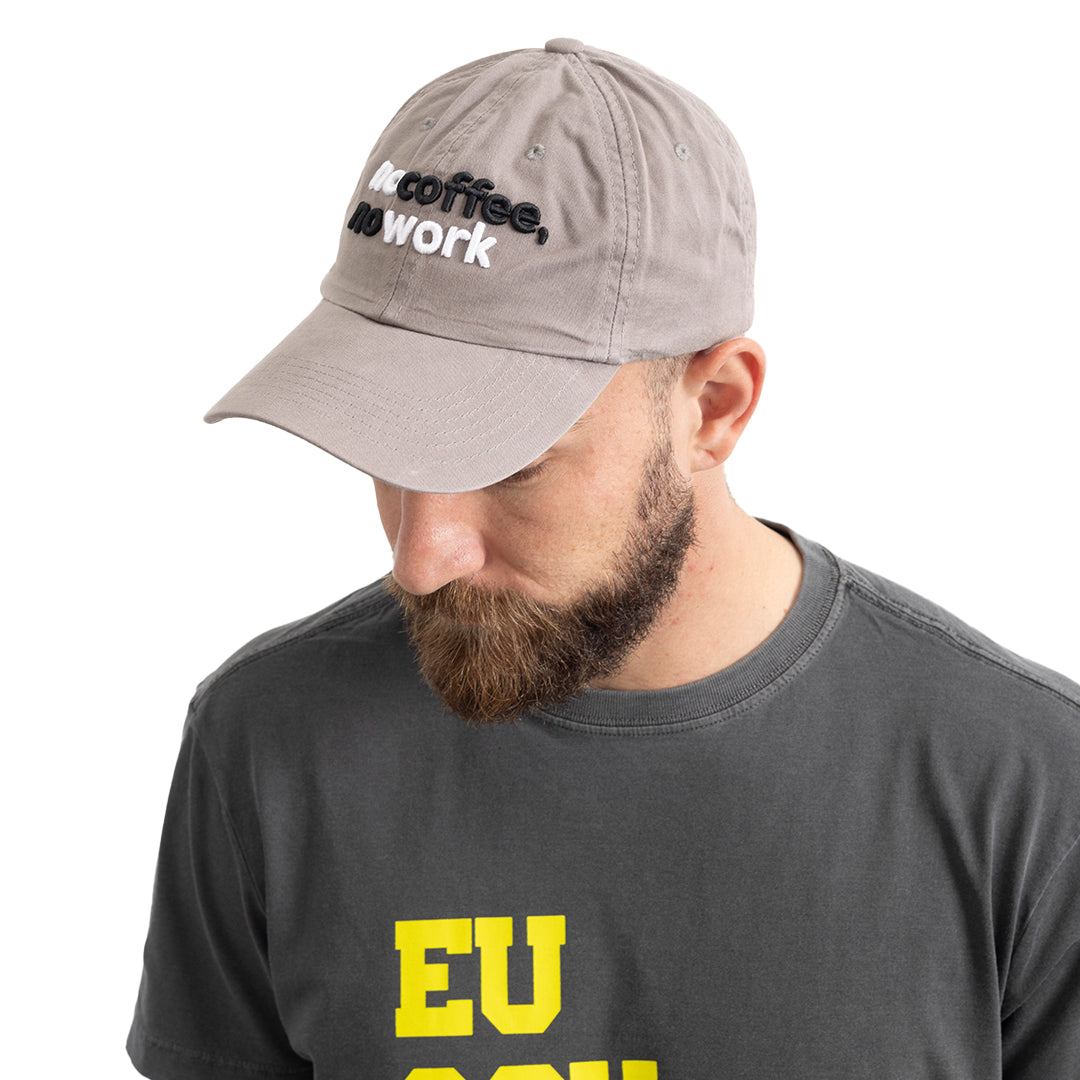 Boné Cinza No Coffee No Work