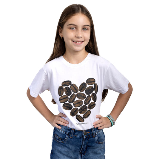 Camiseta Infantil Branco Grão de Café