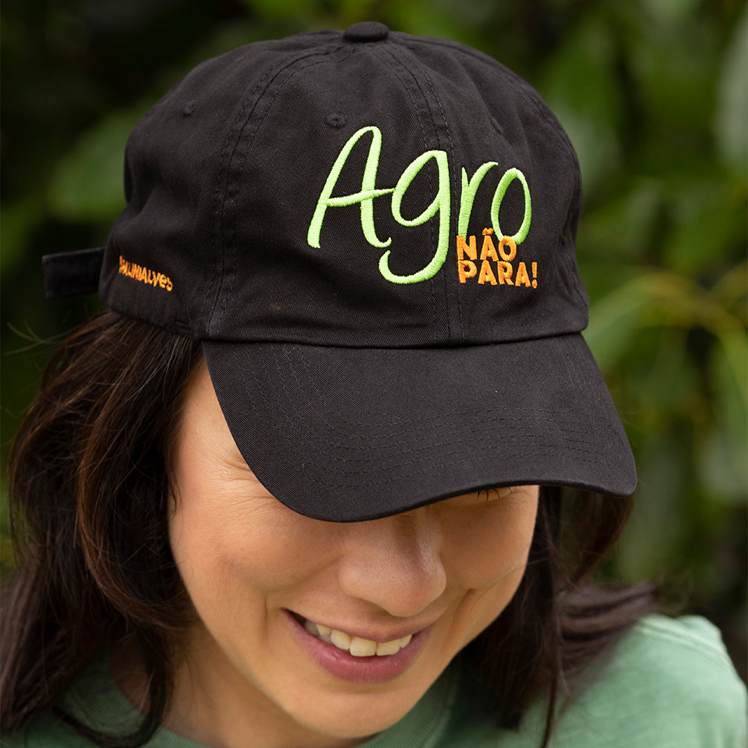 Boné Preto Agro Não Para