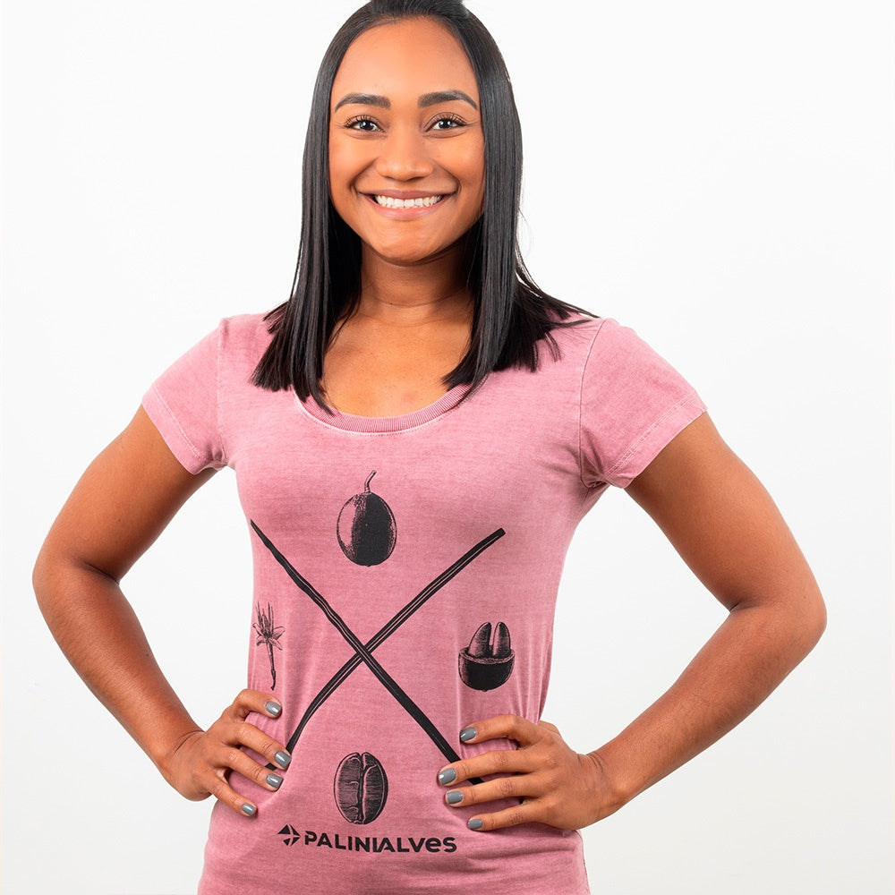 Camiseta Feminina Marsala Etapas Café