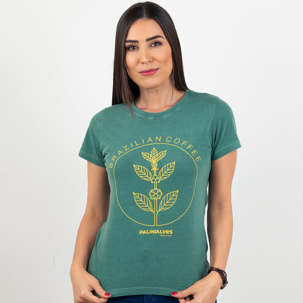 Camiseta Feminina Verde Brazilian Coffee