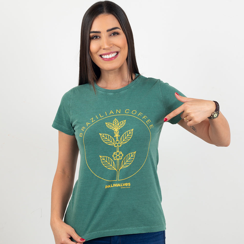 Camiseta Feminina Verde Brazilian Coffee