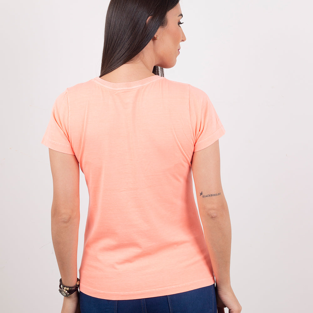 Camiseta Feminina Laranja Paz e Café