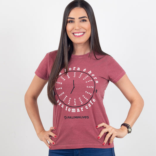 Camiseta Feminina Marsala Hora do Café