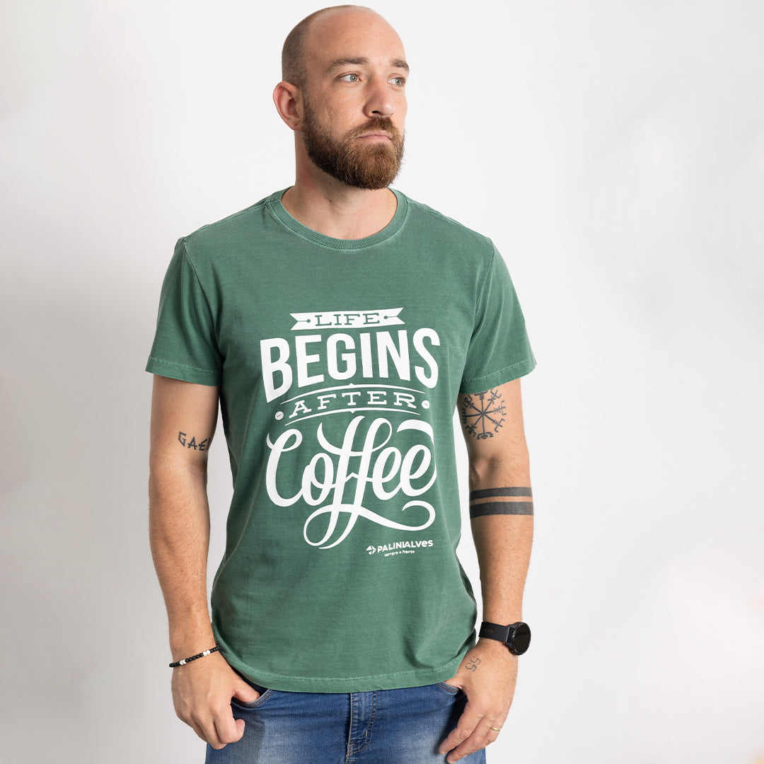 Camiseta Masculina Verde After Coffee