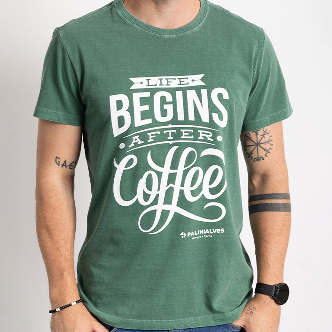 Camiseta Masculina Verde After Coffee