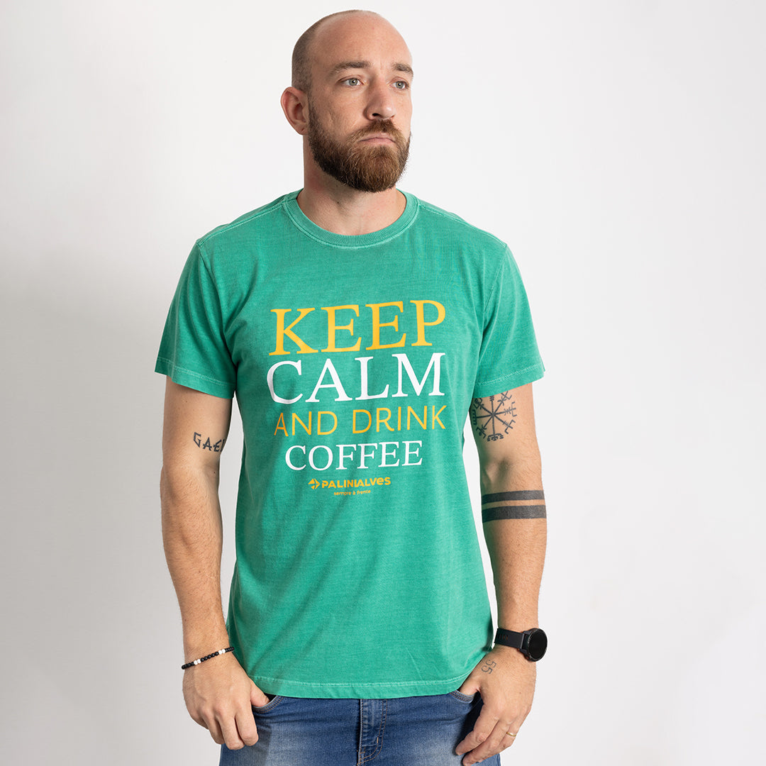 Camiseta Masculina Verde Keep Calm