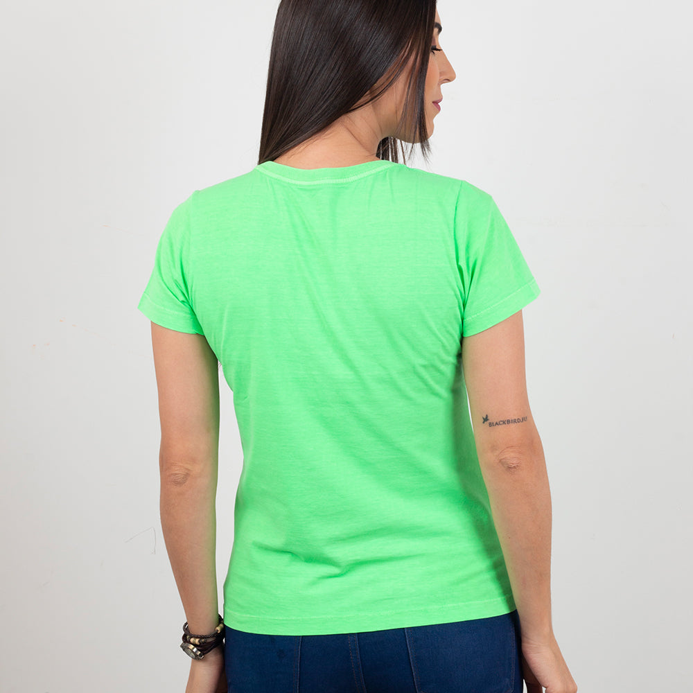 Camiseta Feminina Verde Neon Ca.fé