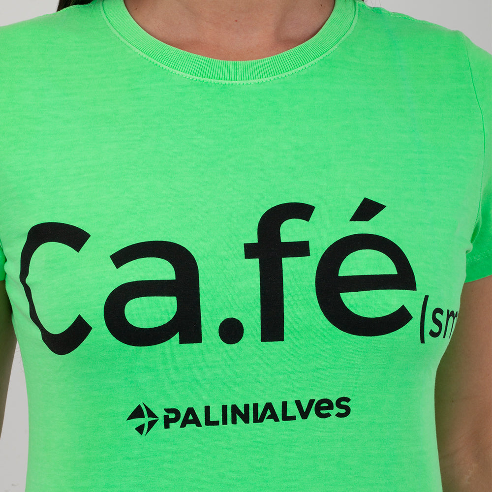 Camiseta Feminina Verde Neon Ca.fé