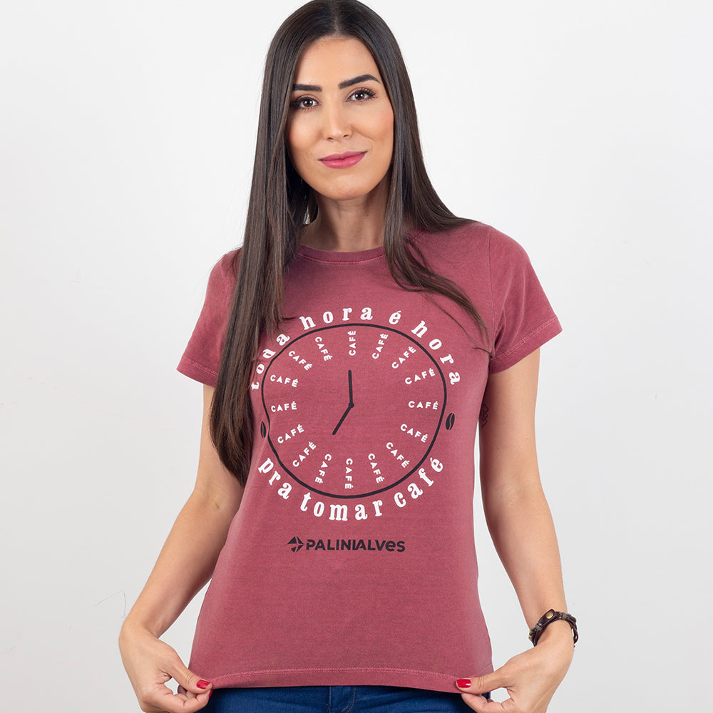 Camiseta Feminina Marsala Hora do Café