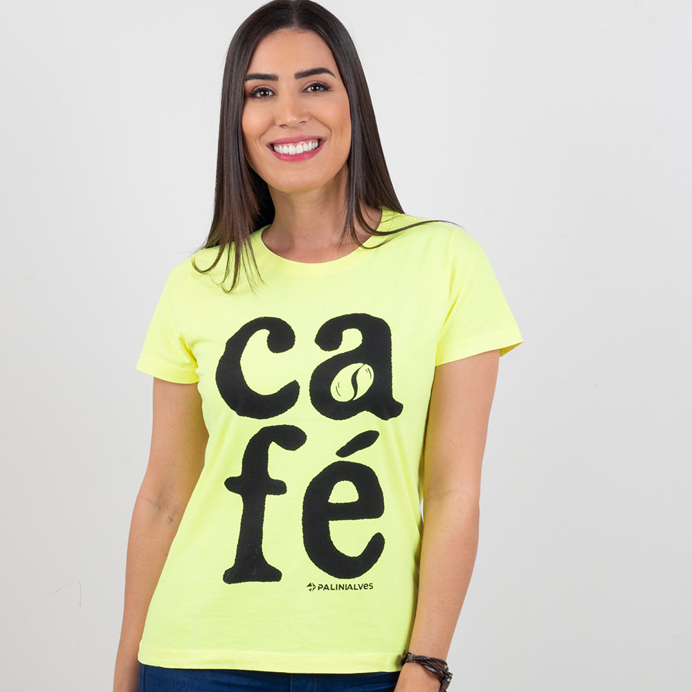 Camiseta Feminina Amarelo Neon CaFé