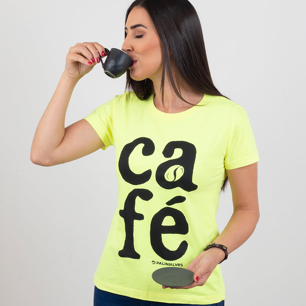 Camiseta Feminina Amarelo Neon CaFé