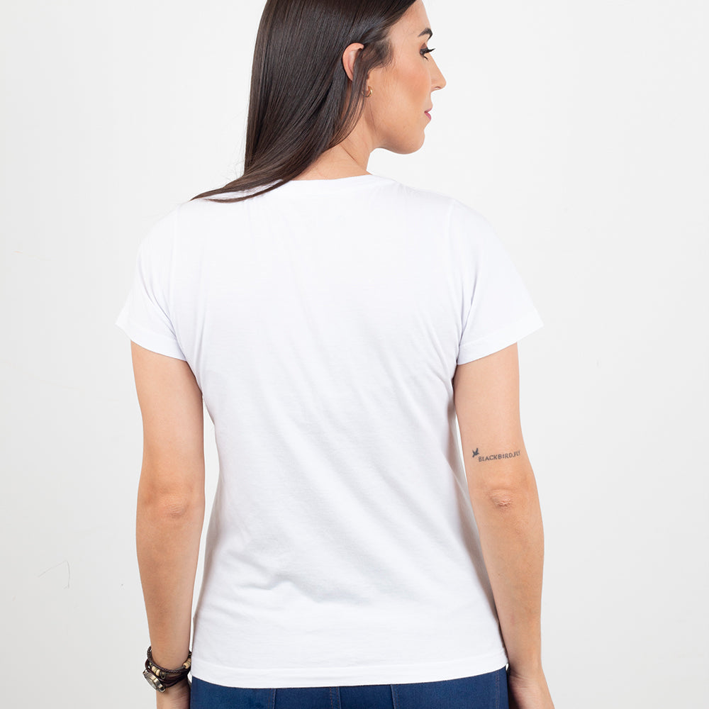 Camiseta Feminina Branca Xícara Roda dos Sabores