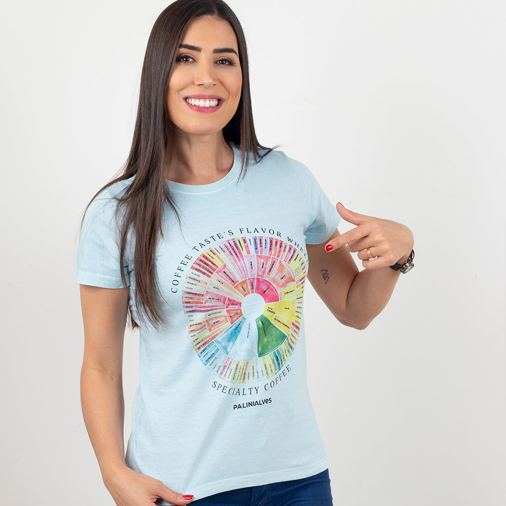 Camiseta Feminina Azul Claro Roda de Sabores