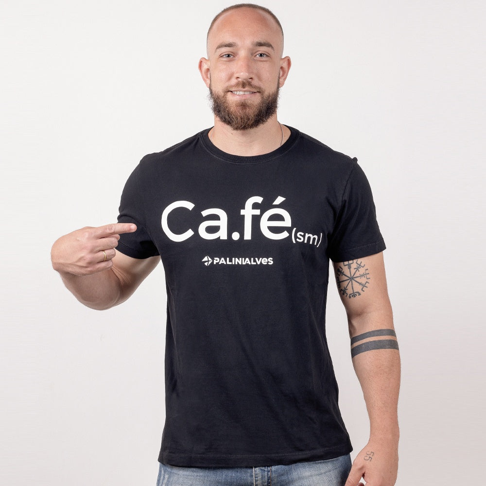 Camiseta Masculina Preta Ca.fé