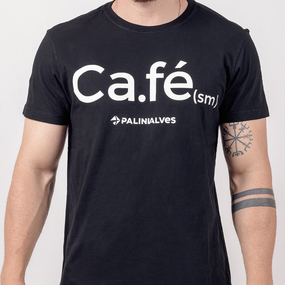 Camiseta Masculina Preta Ca.fé