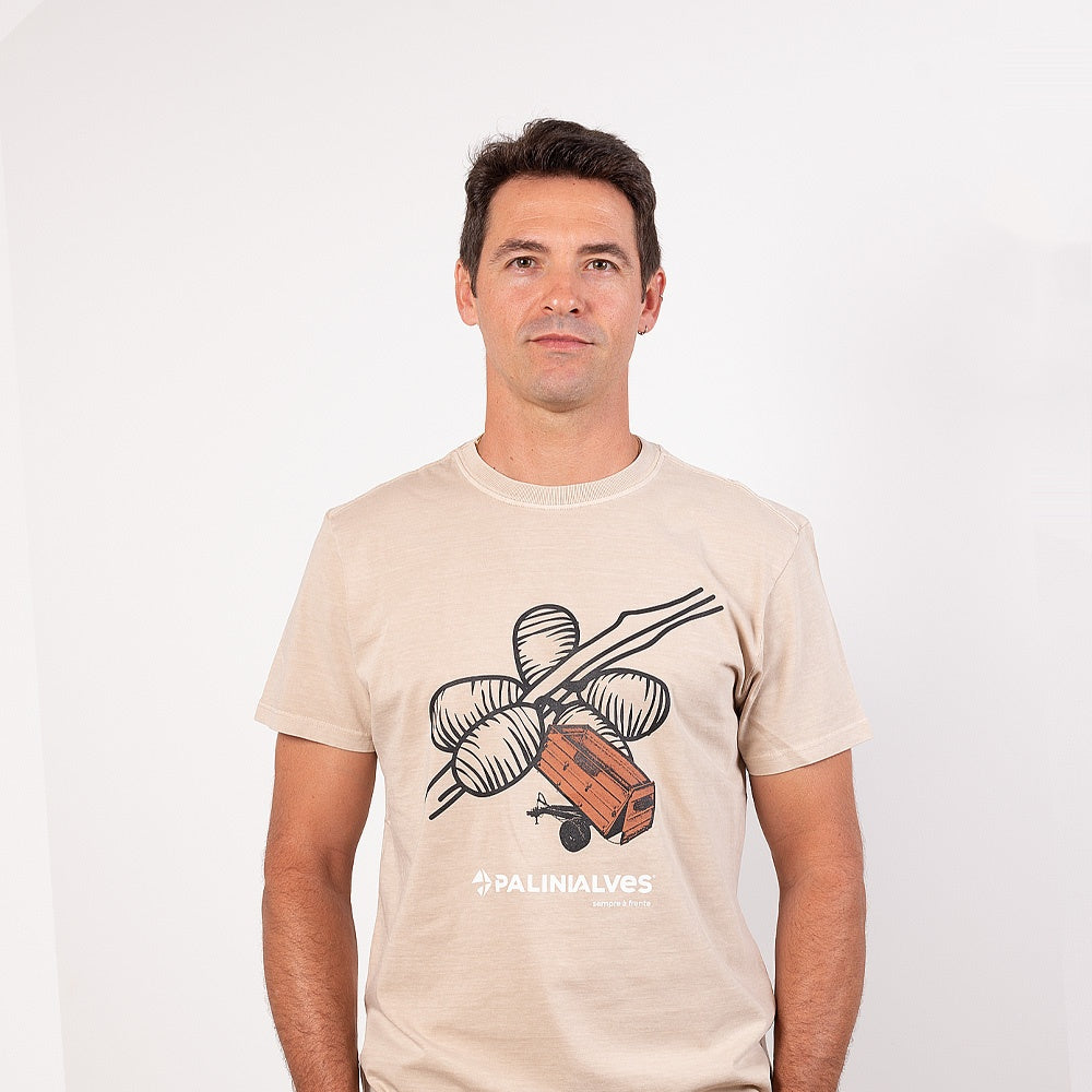 Camiseta Masculina Bege Carreta