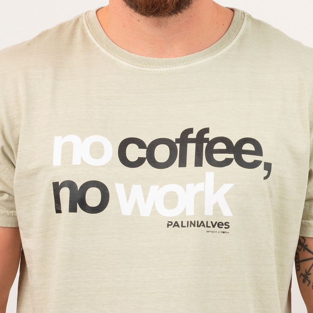 Camiseta Masculina Bege No Coffee No Work