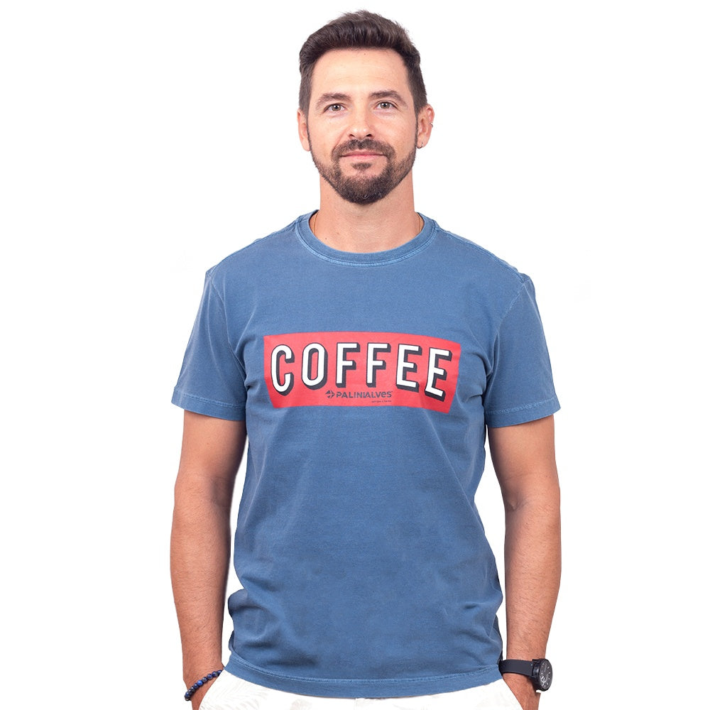 Camiseta Masculina Azul Coffee