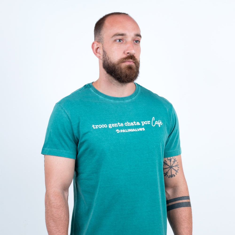 Camiseta Masculina Verde Troco por Café